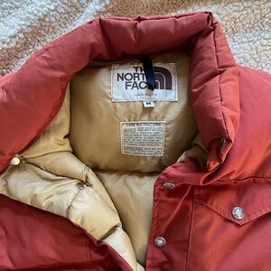 The North Face Rust and Beige Puffer Vest Jacket